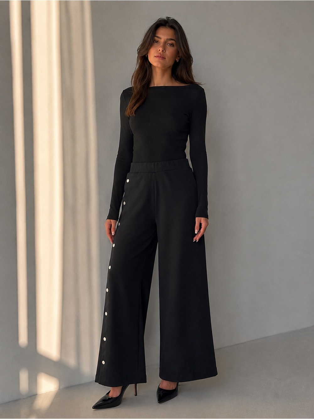 John Mark Black pants with Burgundy Waistband inside.68%rayon27% nylon 5 % spand